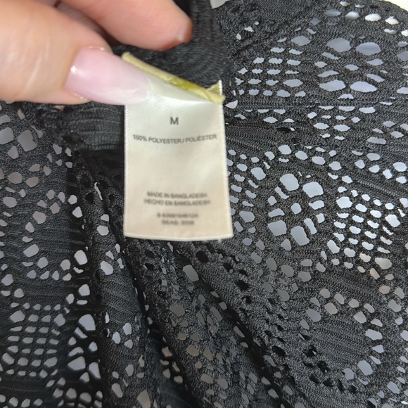Islander medium M black lace swimsuit cover tunic black - Picture 8 of 8